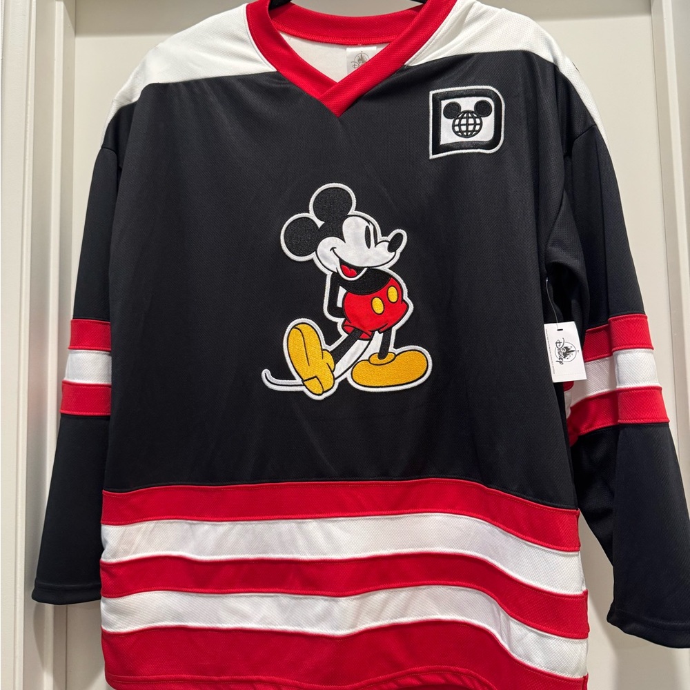 Vintage 90s Disney Mickey Mouse Hockey Jersey NWT